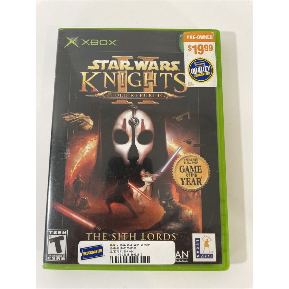 Star Wars Knights of the Old Republic II Xbox CIB Black Label PRISTINE